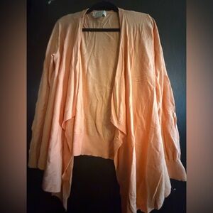 Michael Kors Peach Open-Front Draped Cardigan